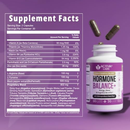 Activa Labs+ Hormone Balance for Women | Boost Energy, Mood, Libido and Focus | Supports Cycle&Menopause Comfort | Gluten, Soy&Lactose Free | 30 Day Supply Activa Labs buy supplements canada