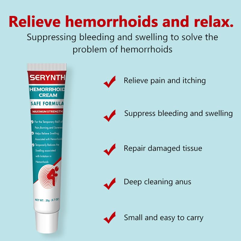 SERYNTH Hemorrhoid and Anal Fissure Ointment, Hemorrhoid Treatment, Fast Relief from Swelling, Pain, Itching, Burning (20g) SERYNTH buy supplements canada