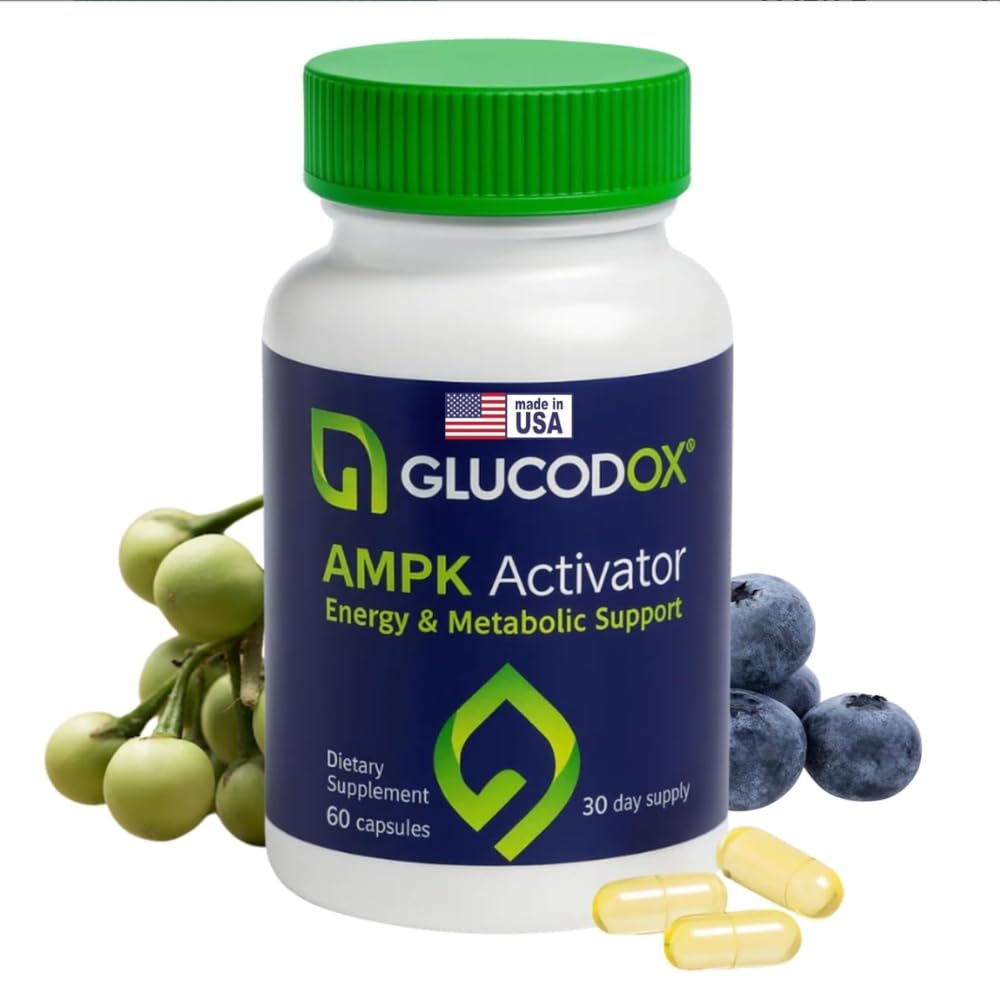 GlucodOX AMPK Activator Supplement – AMPK Enzyme, Metabolism Booster, Guggul Supplement for Body Management & Longevity – Vegan Metabolic Support - 30 Day Supply (60 Capsules) GlucodOX buy supplements canada