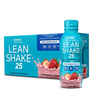 GNC Total Lean Lean Shake 25 - Strawberries and Cream - 12 Bottles GNC buy supplements canada