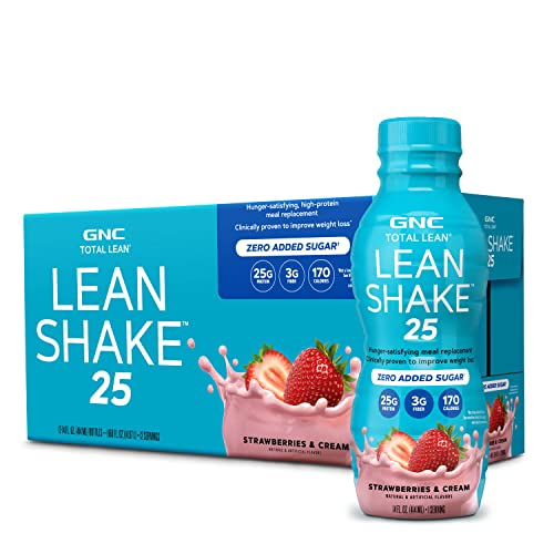 GNC Total Lean Lean Shake 25 - Strawberries and Cream - 12 Bottles GNC buy supplements canada