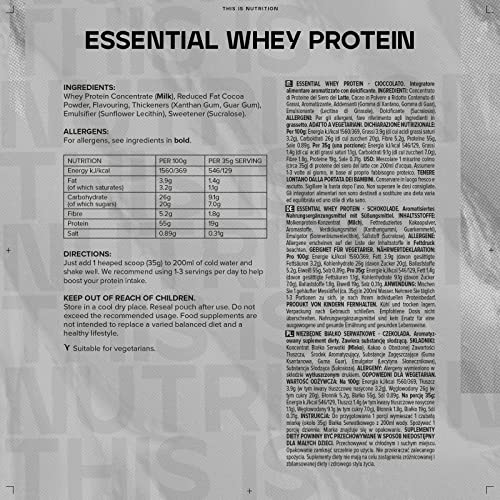 Bulk Essential Whey Protein Powder Shake, Chocolate, 500 g, 14 Servings Bulk buy supplements canada
