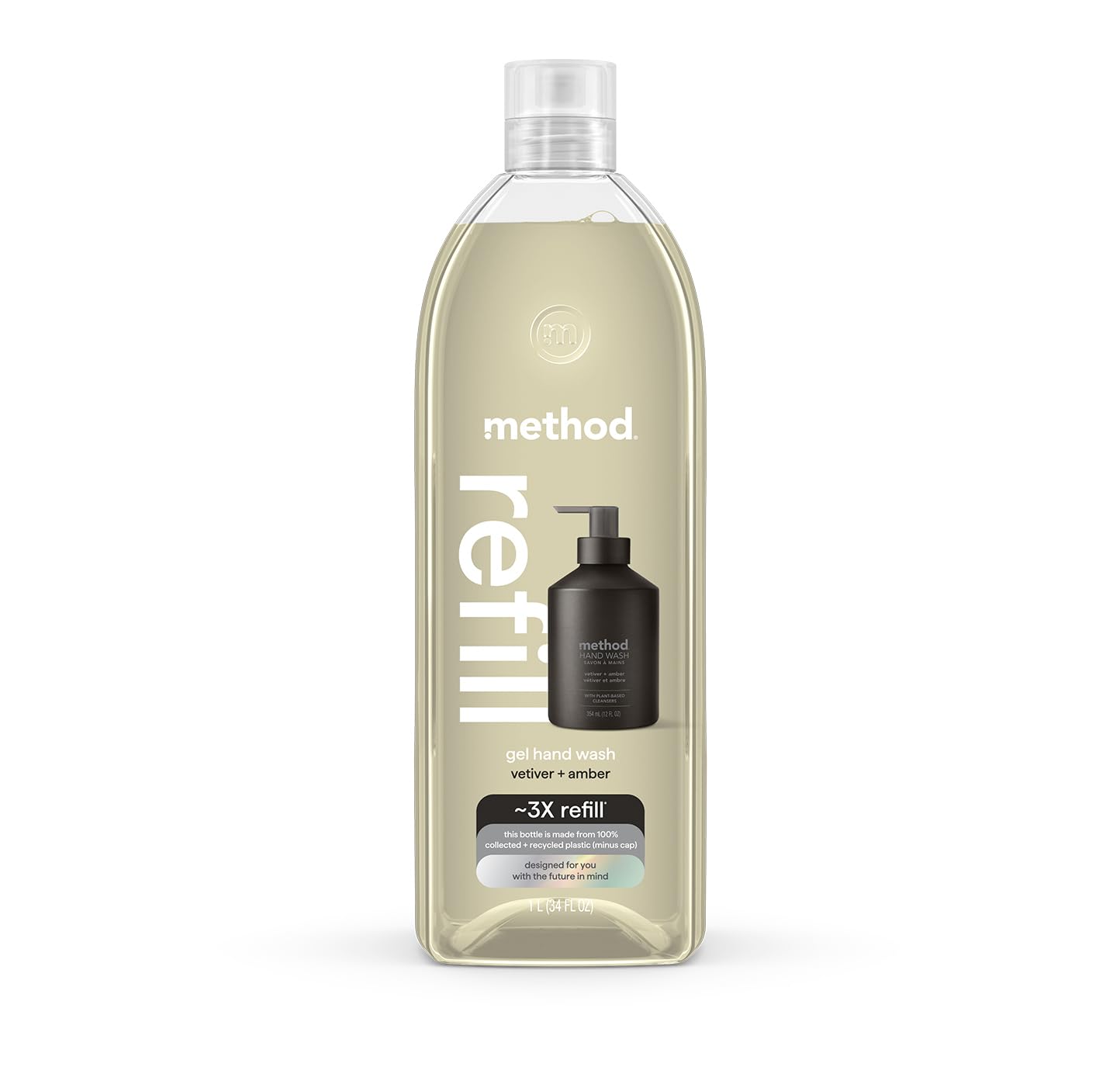 Method Gel Hand Soap Refill, Vetiver + Amber, 34 Fl Oz (Pack of 1) (Packaging May Vary) Method buy supplements canada