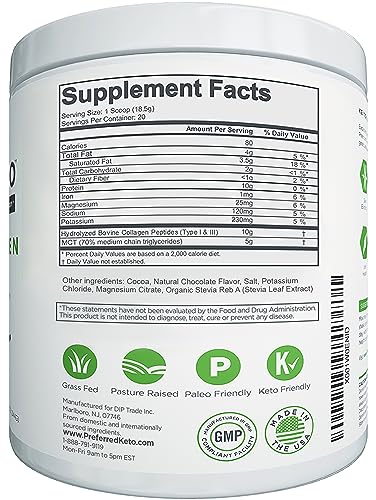 Keto Collagen Protein Powder with MCT Oil – Keto and Paleo Friendly Grass Fed and Pasture Preferred Elements buy supplements canada