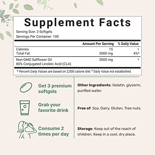 Micro Ingredients CLA Supplements 3000mg Per Serving | 300 Softgels, Made with 80% Micro Ingredients buy supplements canada