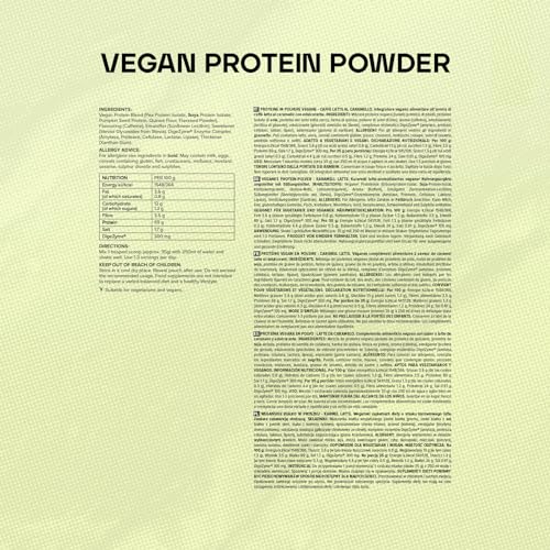 Bulk Vegan Protein Powder, Caramel Latte Flavour, 500 g, New & Improved Formula, 14 Servings Bulk buy supplements canada