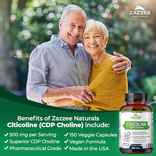 Zazzee Extra Strength Citicoline CDP Choline, 500 mg per Serving, 100 Vegan Capsules Zazzee buy supplements canada