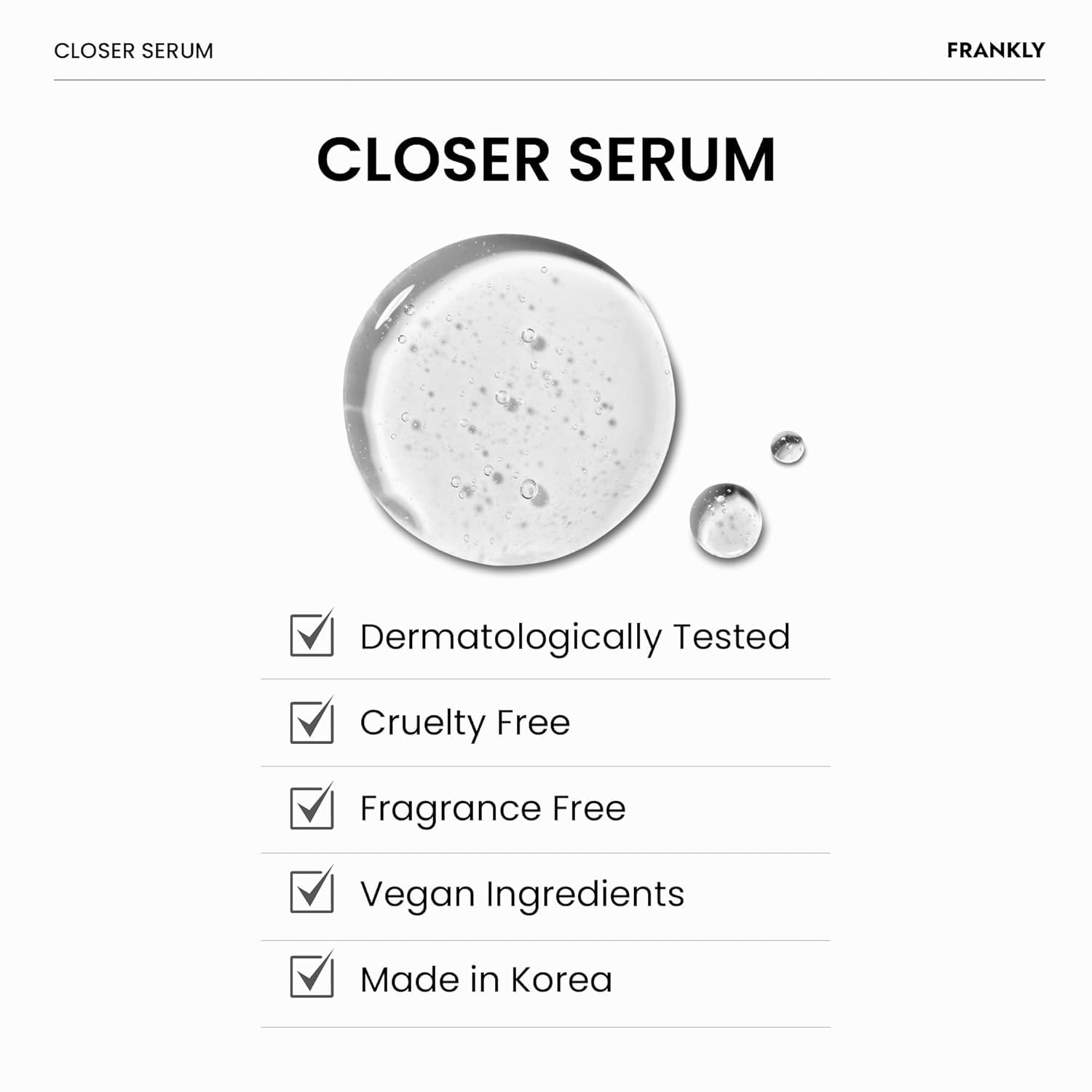 FRANKLY Closer Serum | Pore Minimizer Serum | 9 Peptides, Vegan Collagen, Adenosine, PHA | Korean Pore Minimizer for Glass Skin FRANKLY buy supplements canada