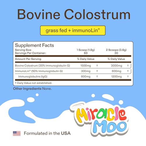 Colostrum Supplement for Gut Health, Hair Growth, Beauty and Immune Support Miracle Moo buy supplements canada
