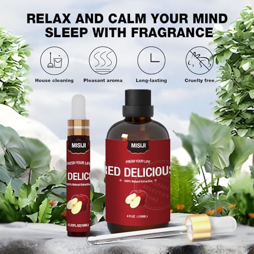Essential Oils-MISIJI Apple Fragrance Essential Oils for Diffuser for Home 4FL.OZ Plus 0.33,Diffuser Oils Scents MISIJI buy supplements canada