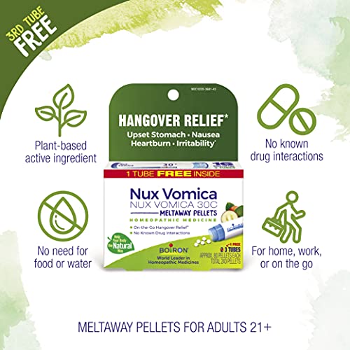 Boiron Nux Vomica 30C Homeopathic Medicine for Hangover Relief, Upset Stomach, Nausea Boiron buy supplements canada