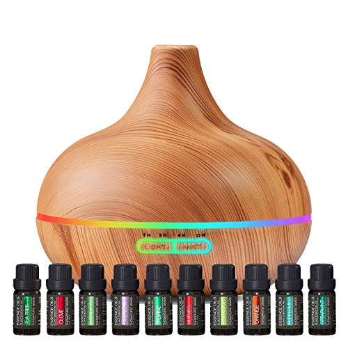 Ultimate Aromatherapy Diffuser & Essential Oil Set - Ultrasonic Top 10 Oils Modern with 4 Timer 7 Ambient Light Pure Daily Care buy supplements canada