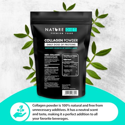 Nature Diet - Collagen Powder 600 g | Hydrolysate | Unflavored | Collagen Peptides | Source of Protein Nature Diet buy supplements canada