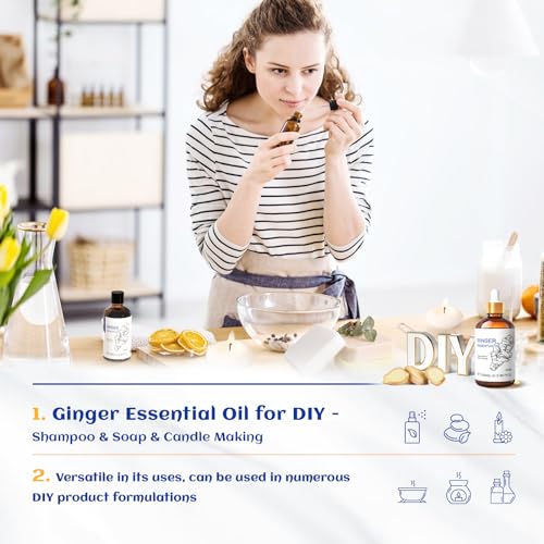 HIQILI Pure Ginger Essential Oil 3.38 Fl Oz, Pure Natural Premium Ginger Oil for Massage HIQILI buy supplements canada