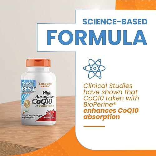 Doctor's Best High Absorption CoQ10 with BioPerine, Heart Health & Energy Production Doctor's BEST buy supplements canada