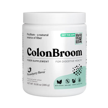 ColonBroom Psyllium Husk Powder - Colon Cleanse for Bloating Relief & Gut Health - Fiber Powder Drink - Easy to Mix - Vegan, Gluten Free, Non-GMO - Strawberry (50 Servings) ColonBroom buy supplements canada