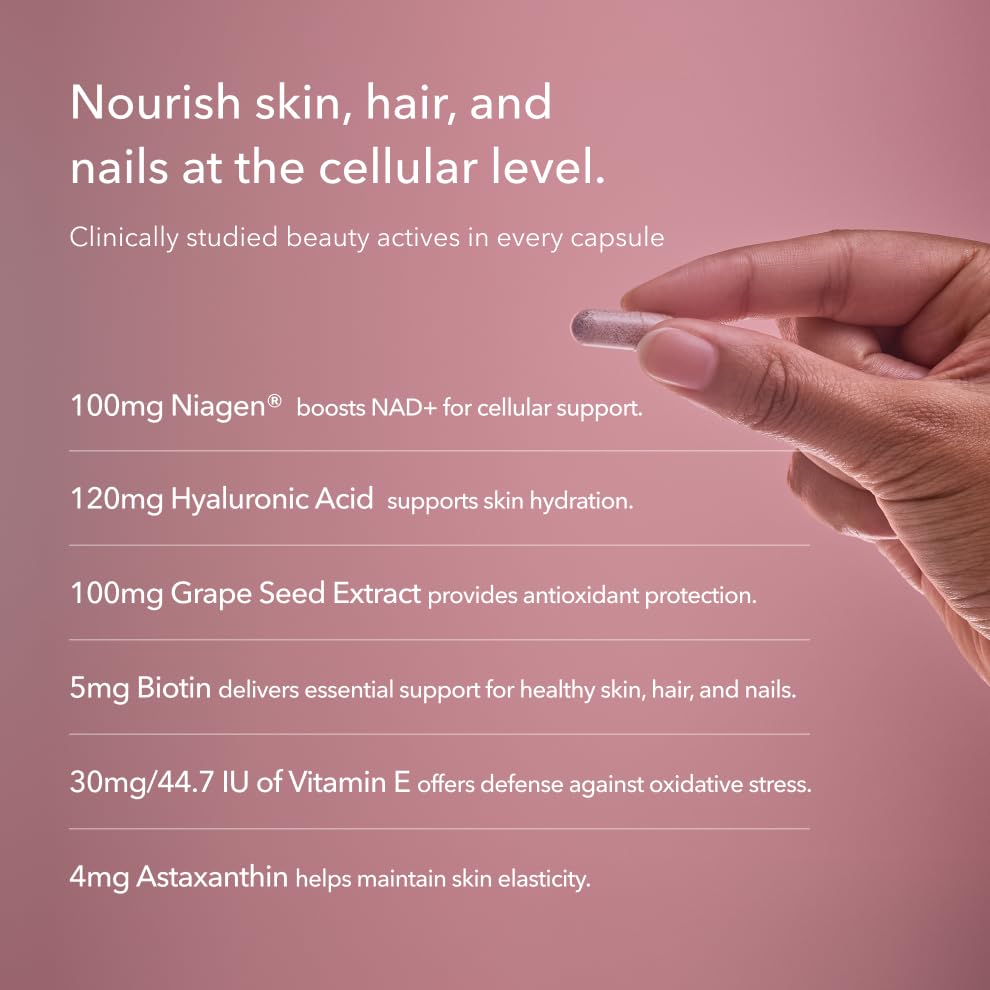 TRU NIAGEN 1,000mg + Beauty Bundle. A Full-Spectrum Bundle for Clinical-Strength Daily NAD+ Support and targeted Beauty Actives for Healthy Skin, Hair, and Nails at The Cellular Level. TRU NIAGEN buy supplements canada