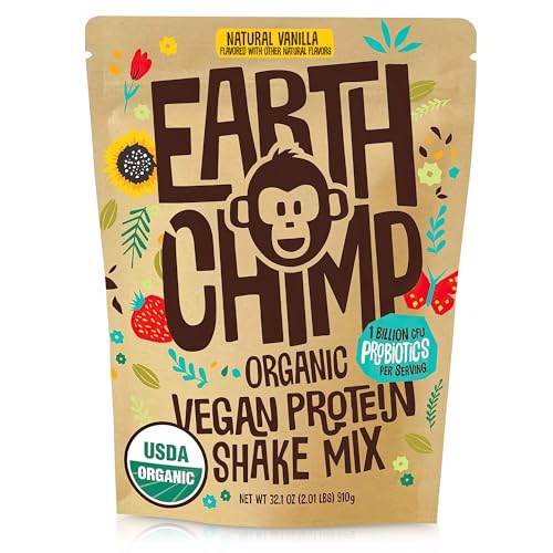 EarthChimp Organic Vegan Protein Powder - with Probiotics - Non GMO, Dairy Free EarthChimp buy supplements canada