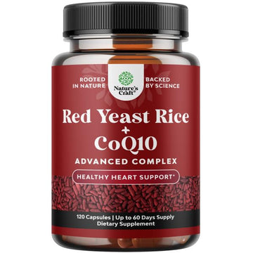 Natures Craft Red Yeast Rice with CoQ10 Supplement - Advanced Healthy Heart & Healthy Cholesterol Levels Formula for Men & Women - Red Yeast Rice Capsules with 1200 mg Natures Craft buy supplements canada