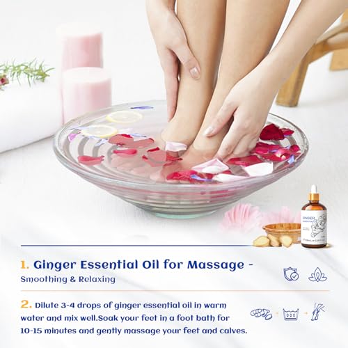 HIQILI Pure Ginger Essential Oil 3.38 Fl Oz, Pure Natural Premium Ginger Oil for Massage HIQILI buy supplements canada