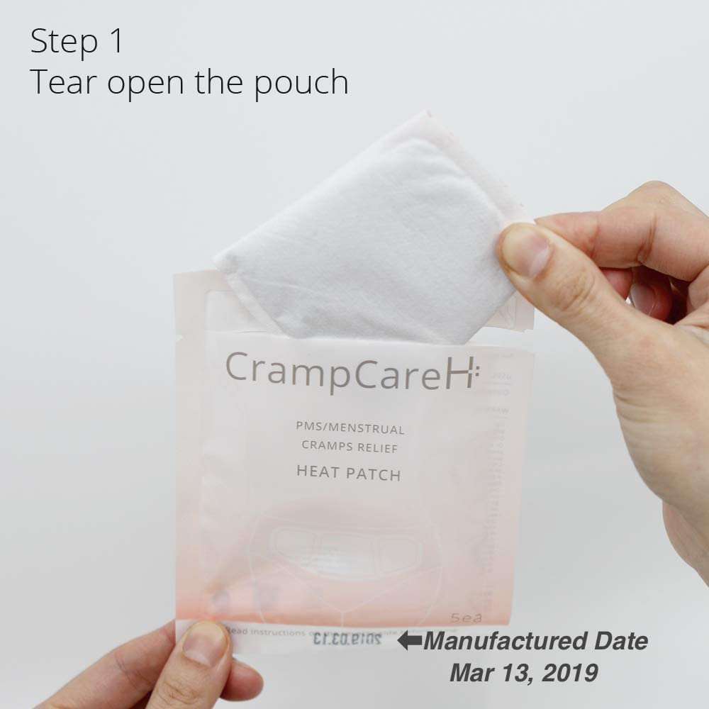 (5 Patches) CrampCareH PMS/Menstrual Cramps Relief Heat Patch with Wide Wings, FDA Registered CrampCareH buy supplements canada
