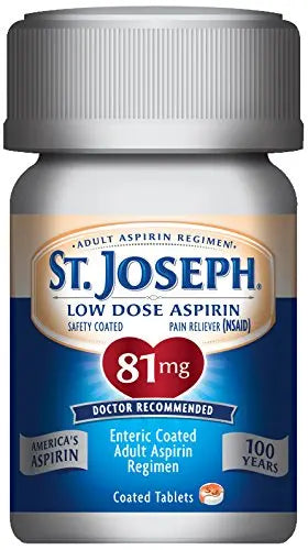 St. Joseph Aspirin Pain Reliever (NSAID) 81mg, Enteric Safety Coated, Adult Low Dose Regimen, 36 ct St. Joseph buy supplements canada