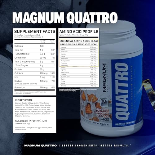 Magnum Nutraceuticals Quattro -, Toasted Cinnamon Cereal ,2lb - May Support Muscle QUATTRO buy supplements canada