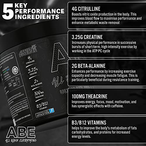 ABE All Black Everything Pre Workout Energy, Increase Physical Performance with Citrulline Applied Nutrition buy supplements canada