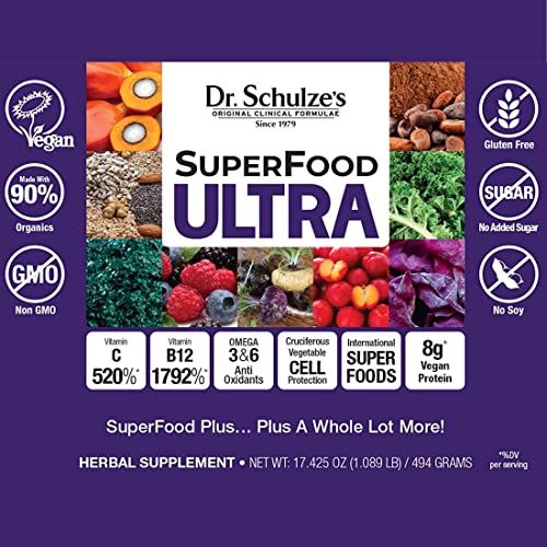 Dr. Schulze's SuperFood Ultra | Organic Super Food Powder | Vitamin B Complex and 520% Dr. Schulze's buy supplements canada