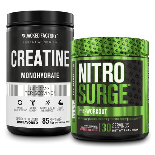 Nitrosurge Pre-Workout & Creatine Monohydrate - Pre Workout Powder With Creatine Jacked Factory buy supplements canada