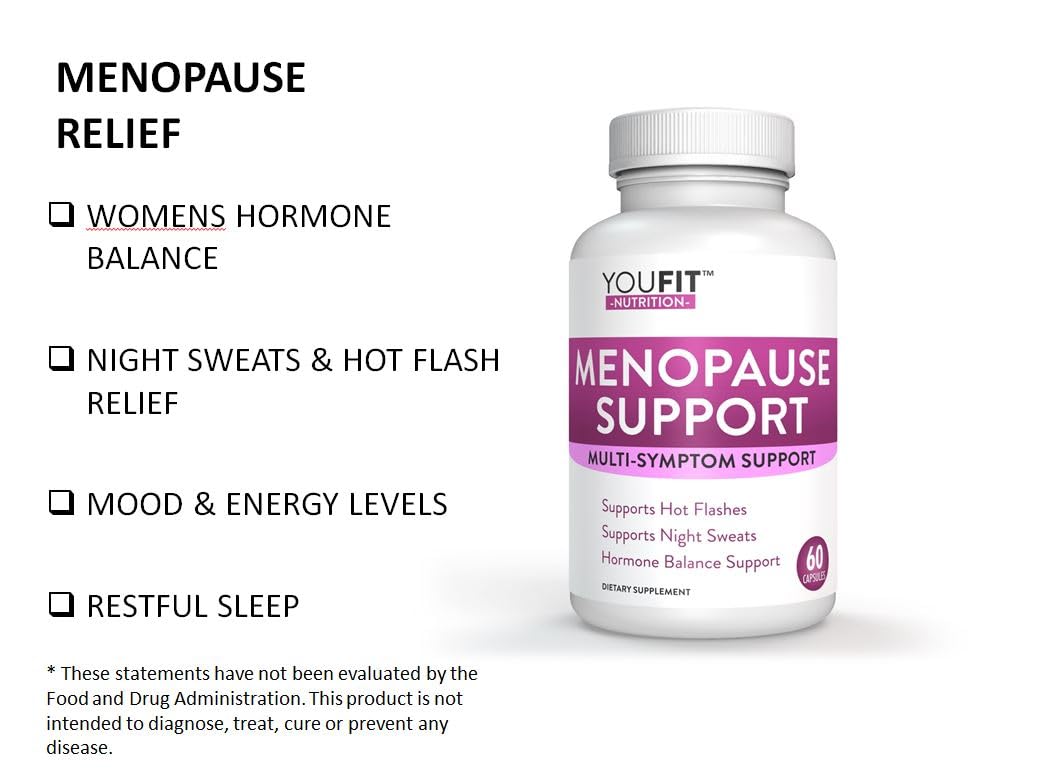 YouFit Nutrition Menopause Relief Capsules for Women - Natural Menopause Supplements for Women - Complete Day and Night Menopause Support - Reduces Hot Flashes, Stress, Night Sweats - 30 Servings YouFit Nutrition buy supplements canada