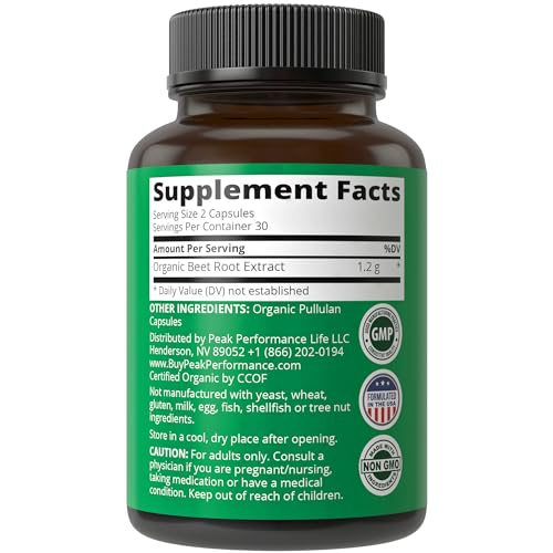 USDA Organic Beet Root Vegan Capsules. Beets Juice Powder Super Food Pills 1200 mg Peak Performance buy supplements canada