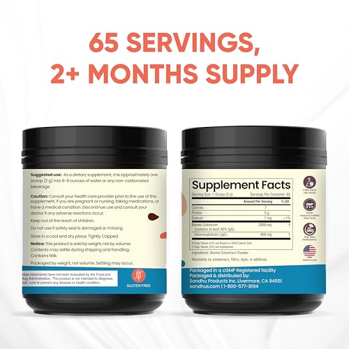 Sandhu's Pure Bovine Colostrum Powder Supplement for Humans |40% IgG Highly Sandhu's buy supplements canada