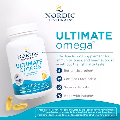 Nordic Naturals Ultimate Omega, Lemon Flavor - 60 Soft Gels - 1280 mg Omega-3 Nordic Naturals buy supplements canada