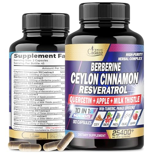Ceylon Cinnamon 15000mg Berberine 3000mg Quercetin 2000mg Supplement - Support Organic Cadane buy supplements canada