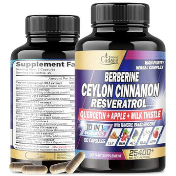 Ceylon Cinnamon 15000mg Berberine 3000mg Quercetin 2000mg Supplement - Support Organic Cadane buy supplements canada