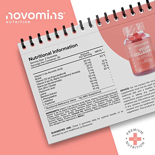 Vegan Collagen Gummies – Advanced Superfood Blend – Vegan Collagen Alternative for Women and Men – Infused with Vitamin C novomins buy supplements canada