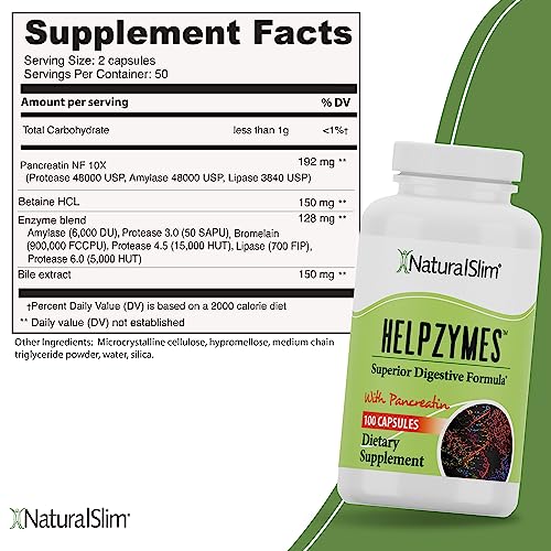 NaturalSlim Helpzymes Digestive Enzymes for Digestion, Bloating, Gas Reli NaturalSlim buy supplements canada