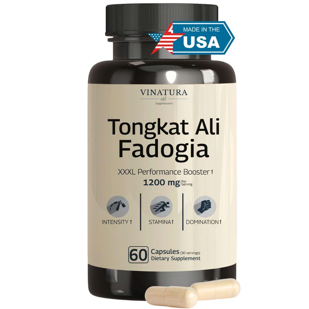 Tongkat Ali Fadogia Agrestis - 1200mg, Enhanced with Nitric Oxide Booster Supplement, Longjack Tongkat Ali for Men, VINATURA buy supplements canada