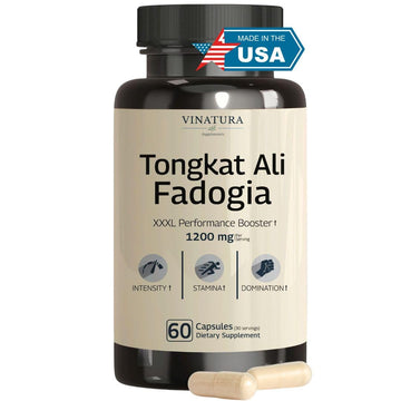 Tongkat Ali Fadogia Agrestis - 1200mg, Enhanced with Nitric Oxide Booster Supplement, Longjack Tongkat Ali for Men, VINATURA buy supplements canada