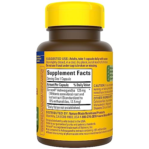 Nature Made Ashwagandha Capsules 125mg for Stress Support, 60 Capsules, 60 Day Supply Nature Made buy supplements canada
