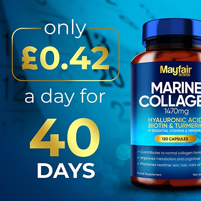Mayfair Nutrition Marine Collagen 120 High Strength Capsules 1470mg Complex with Hyaluronic Acid Mayfair Nutrition buy supplements canada