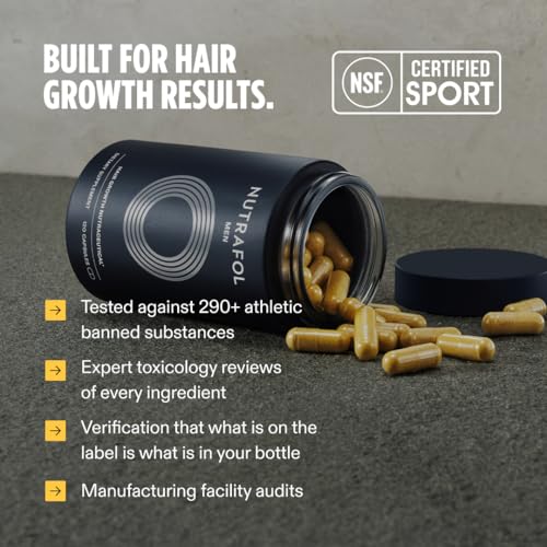 Nutrafol Men's Hair Growth Supplements, Clinically Tested for Visibly Thicker Hair and Scalp Coverage, Dermatologist Recommended - 1 Month Supply Nutrafol buy supplements canada