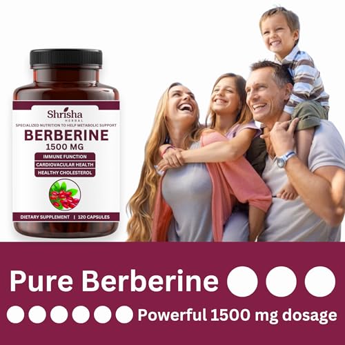 SHRISHA HERBAL Indian Berberine 1500mg - Berberine HCl 500mg Per Capsule - Support SHRISHA HERBAL buy supplements canada