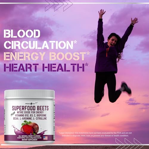 Peacock Max Superfoods Blend Immunity Support Vegan Gluten Free (Beets Nitric Oxide B12 Powder) Peacock Max buy supplements canada