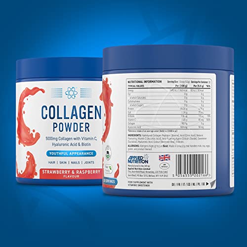 Applied Nutrition Collagen Powder - Strawberry & Raspberry Flavour - 5000mg Hydrolysed Bovine Flavoured Collagen Applied Nutrition buy supplements canada