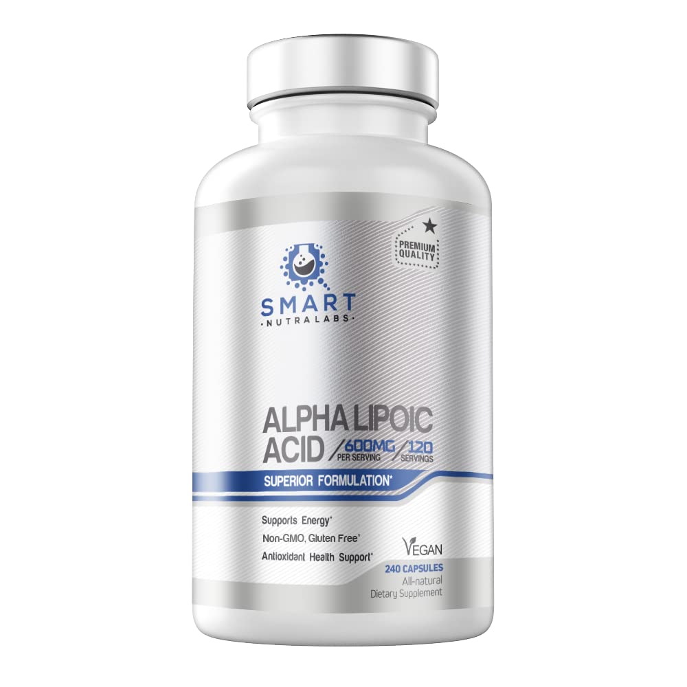 Alpha Lipoic Acid 600mg Per Serving, 240 Vegan Capsules- Gluten Free SMART NUTRA LABS buy supplements canada