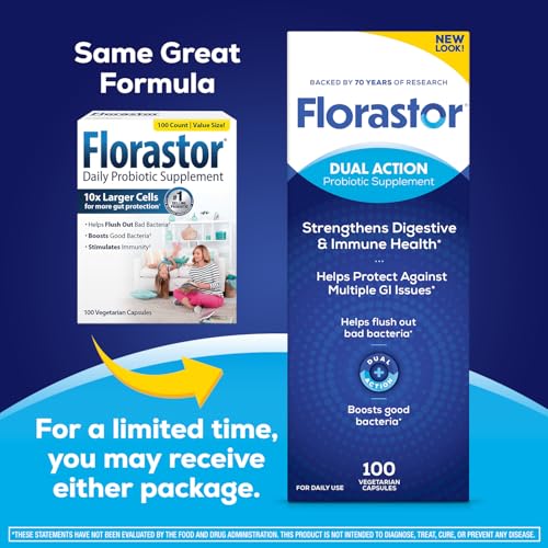 Florastor Probiotics for Digestive and Immune Health, 100 Capsules, Probiotics for Women & Men, Helps Flush Out Bad Bacteria, Boosts The Good with Our Unique Strain Saccharomyces Boulardii Florastor buy supplements canada