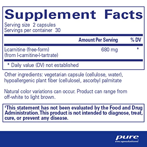 Pure Encapsulations L-Carnitine | Hypoallergenic Supplement for Cardiovascular and Endurance Support Pure Encapsulations buy supplements canada