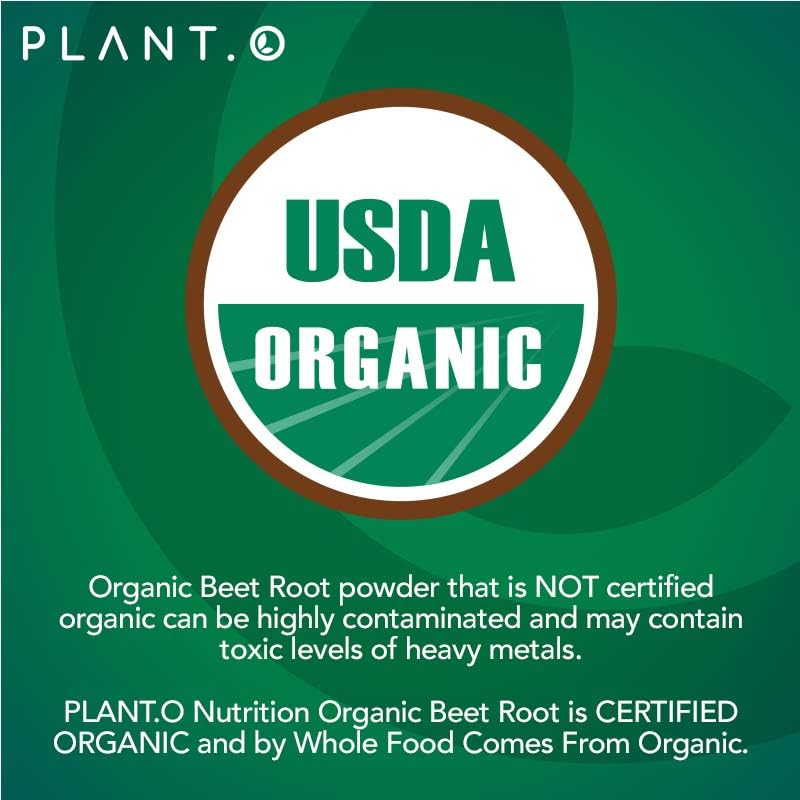 USDA Plant.O Premium Organic Beet Root Tablets [1350mg Beets Powder] with Black Pepper PLANT.O NUTRITION buy supplements canada